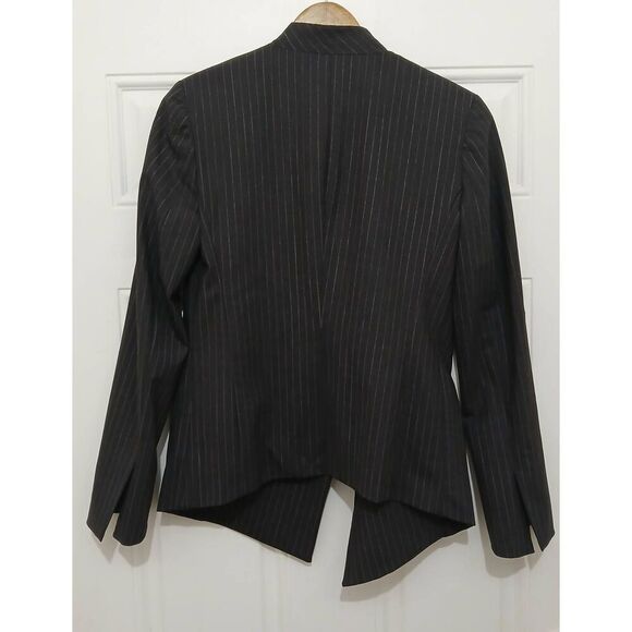 Mm lafleur womens size 0 fine Virgin Wool pinstripe gray blazer - Picture 3 of 6